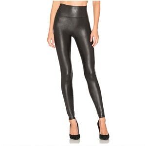 SPANX Faux Leather High Waisted Leggings Black XL Shapewear Control Pants